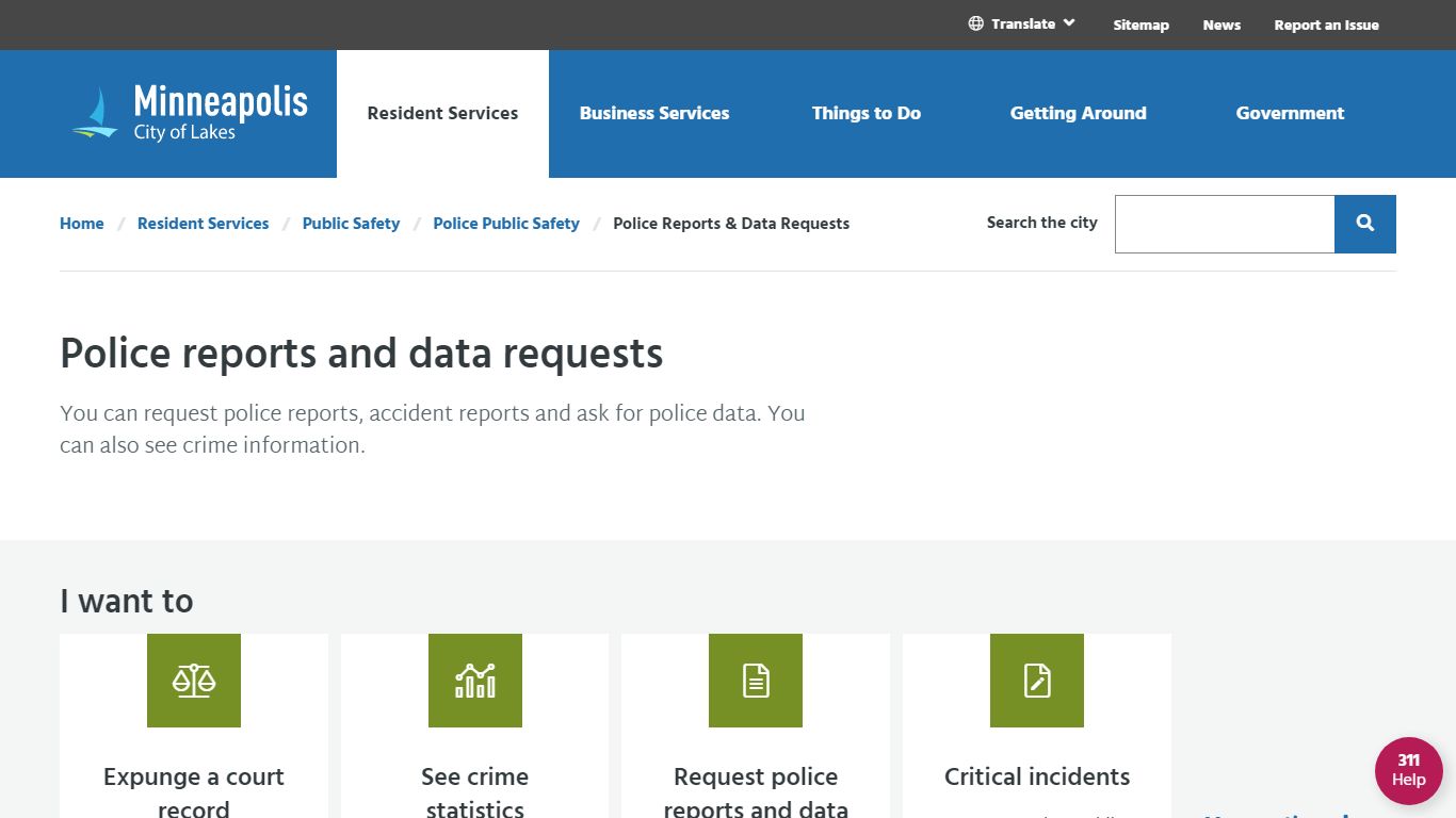 Police Reports & Data Requests - City of Minneapolis